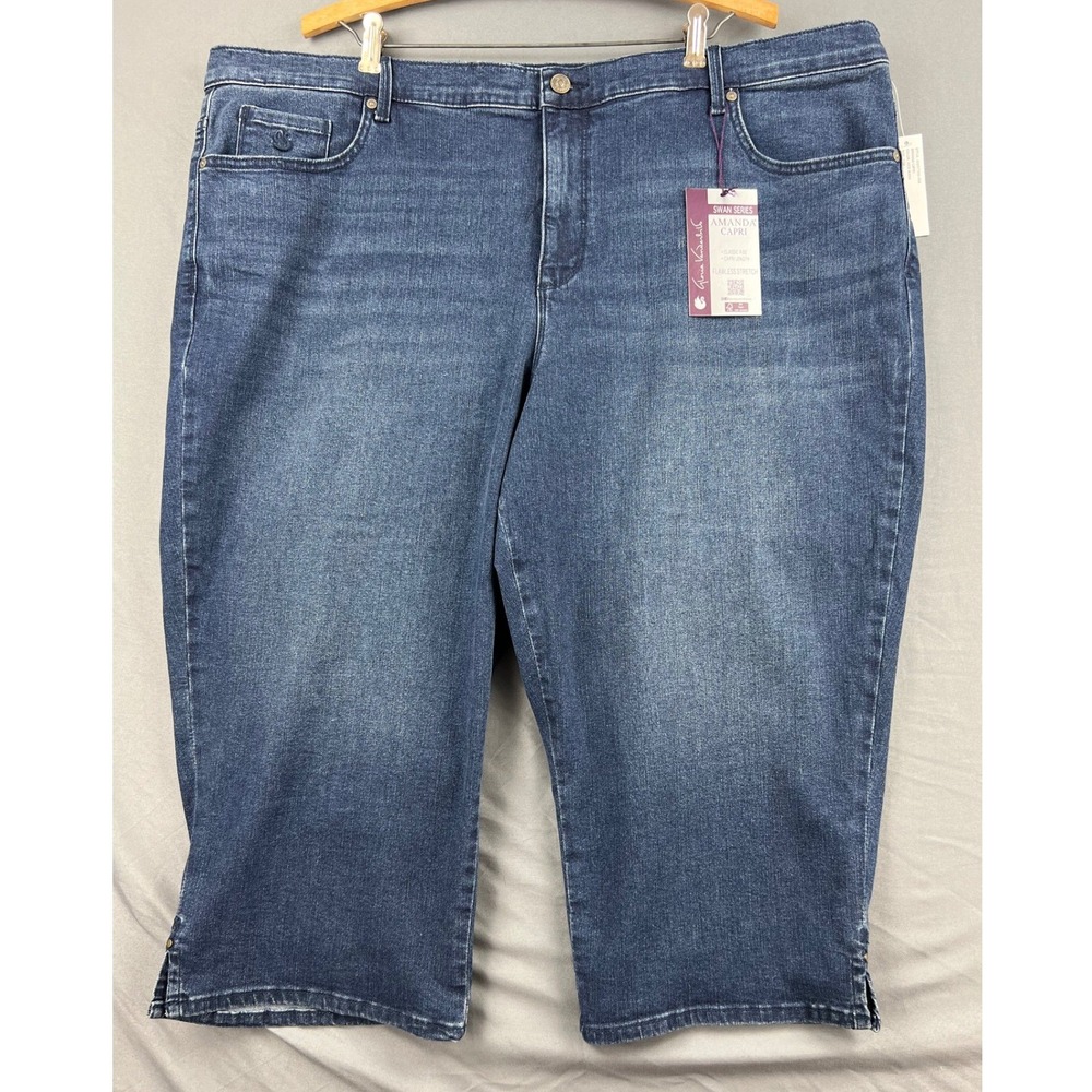 Gloria Vanderbilt Amanda Capri Jeans Women 22W Swan Series Blue Stretch Denm NWT
